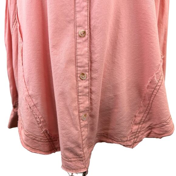 Altar'd State Pink Button Up Long Sleeve Blouse Size Medium - Picture 7 of 8